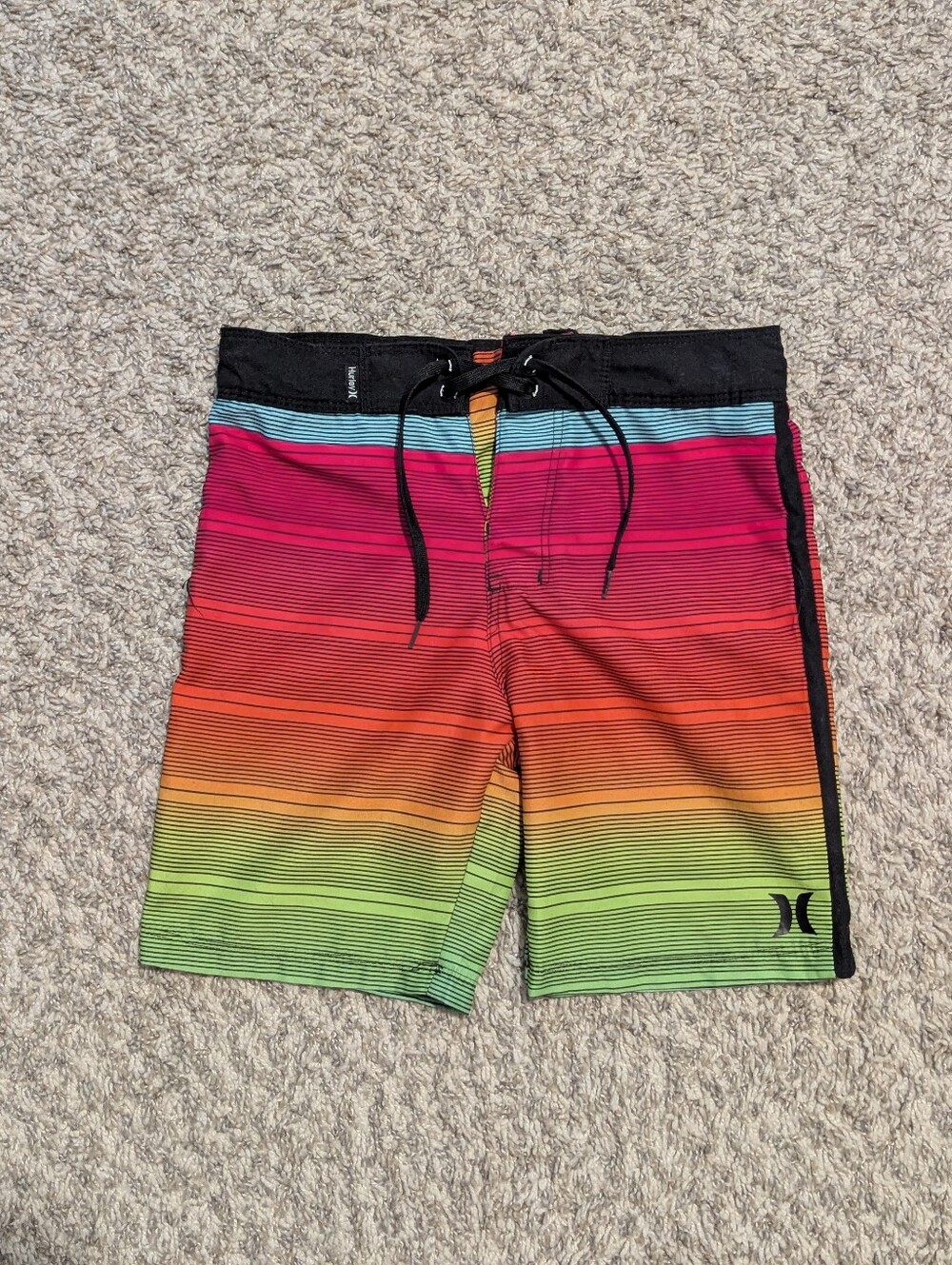 Hurley Boys Rainbow Swim Trunks Shorts Boardshorts Striped Size 7